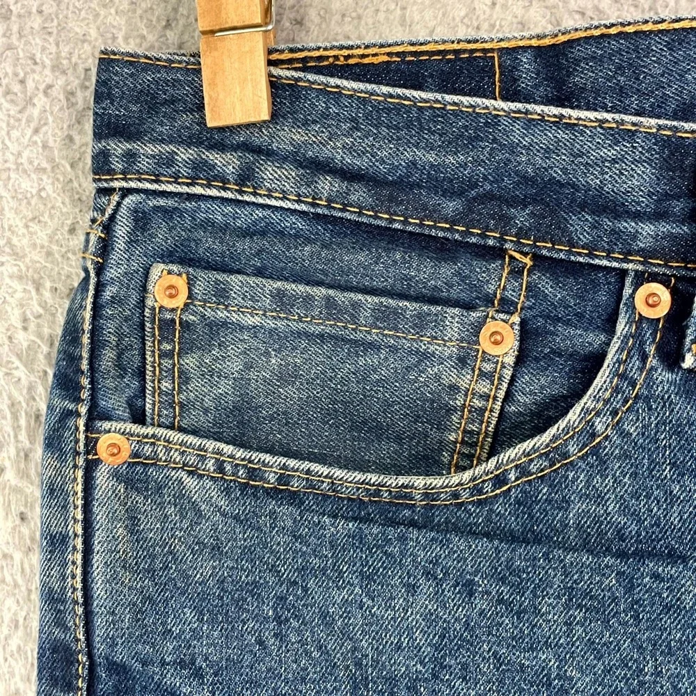Levi's 505 Jeans Mens 35x32.5* Blue Dark Wash Denim Workwear Streetwear Rodeo